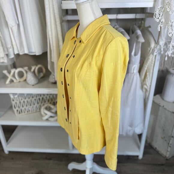 Christopher & Banks Women's Size S Yellow Button Up Blazer Jacket #3511 - Picture 2 of 8